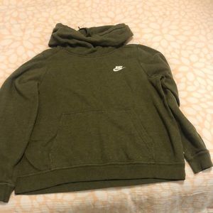 Olive Green Nike Swoosh hooded Sweatshirt